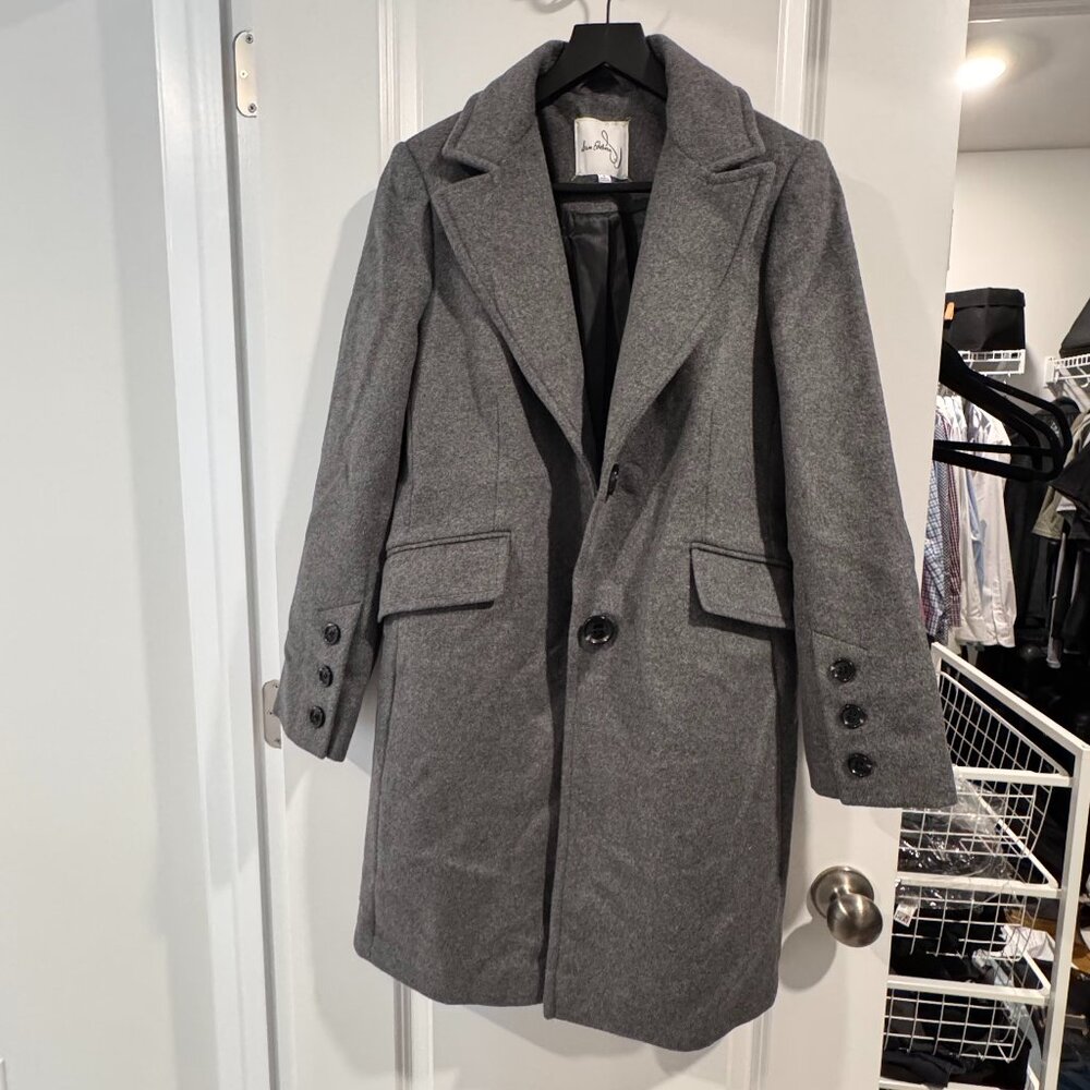 Sam Edelman Herringbone Wool Blend Coat, 8